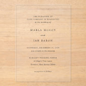 Invitations En Acrylique Marla Classic Mariage (Recto)