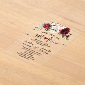 Invitations En Acrylique Marsala Flowers Nothing Fancy Just Love Elopement (Poser)