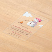 Invitations En Acrylique Marshmallows Hot Chocolat Snowman Holiday (Poser)