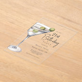Invitations En Acrylique Martini Cocktail Thème 21ème anniversaire (Poser)