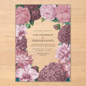 Invitations En Acrylique Mauve Smoke, Dusty Peony & Rosewater Clay Wedding (Recto)