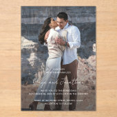 Invitations En Acrylique Maya Simple Photo Mariage moderne (Recto)