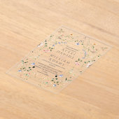 Invitations En Acrylique Meadow Fleur sauvage Rustic Boho Mariage (Poser)