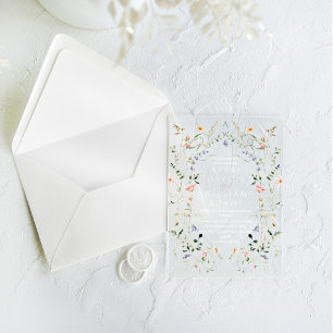 Invitations En Acrylique Meadow Fleur sauvage Rustic Boho Mariage