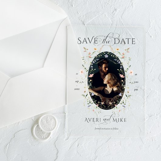 Invitations En Acrylique Meadow Fleur sauvage Rustic Boho Mariage