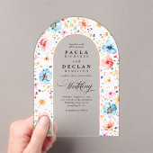 Invitations En Acrylique Meadow Fleurs sauvages Elegant Boho Arch Mariage (In situ (ordinateur de poche))