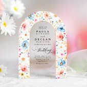 Invitations En Acrylique Meadow Fleurs sauvages Elegant Boho Arch Mariage