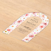 Invitations En Acrylique Meadow Wildflowers Elegant Boho Arch Wedding (Poser)