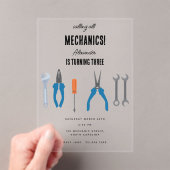 Invitations En Acrylique Mécanique automobile Outils de l'automobile Garçon (In situ (ordinateur de poche))