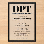 Invitations En Acrylique Médecin DPT moderne de la thérapie physique (Recto)