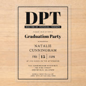 Invitations En Acrylique Médecin DPT moderne de la thérapie physique (Recto)