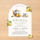 Invitations En Acrylique Mediterranean Tile Lemon Tea Party Bridal Shower (Recto)