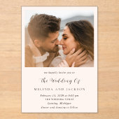 Invitations En Acrylique Melinda Mariage moderne (Recto)