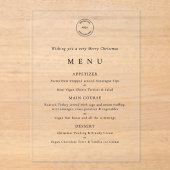 Invitations En Acrylique Menu de fête de Noël du logo de l'entreprise (Recto)