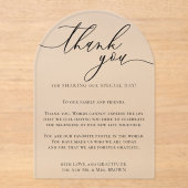 Invitations En Acrylique Merci mariage moderne (Recto)