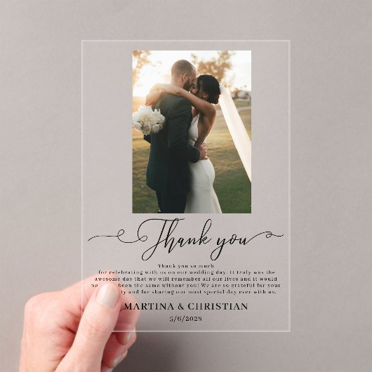 Invitations En Acrylique Merci Mariage photo (In situ (ordinateur de poche))