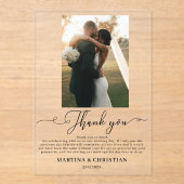 Invitations En Acrylique Merci Mariage photo (Recto)