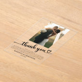 Invitations En Acrylique Merci Mariage photo (Poser)