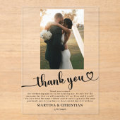 Invitations En Acrylique Merci Mariage photo (Recto)