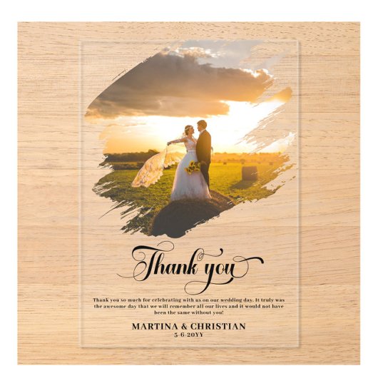 Invitations En Acrylique Merci Mariage photo moderne