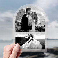 Merci photo de mariage élégant moderne