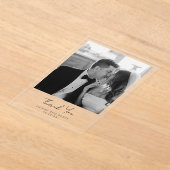 Invitations En Acrylique Merci photo mariage (Poser)