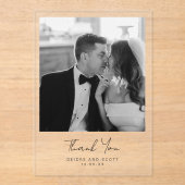 Invitations En Acrylique Merci photo mariage (Recto)