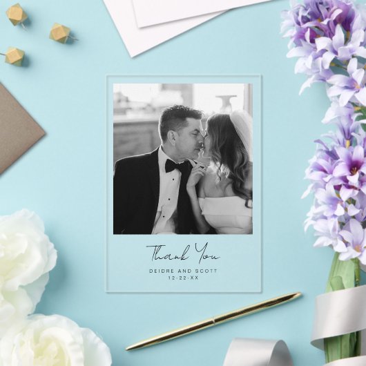 Invitations En Acrylique Merci photo mariage (Insitu (Mariage))