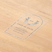 Invitations En Acrylique Mercredi Feuilles de la couronne d'argent Laurel E (Poser)