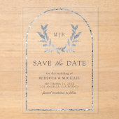 Invitations En Acrylique Mercredi Feuilles de la couronne d'argent Laurel E (Recto)