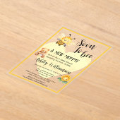Invitations En Acrylique Mère-à-abeille Chimier Ours Bébé Fille Douche Acry (Poser)