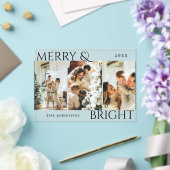 Invitations En Acrylique Merry and Bright 3 Photo Collage Holiday Card (Insitu (Mariage))