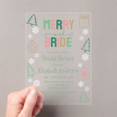 Invitations En Acrylique Merry & Bride Noël Shower de Mariée (In situ (ordinateur de poche))