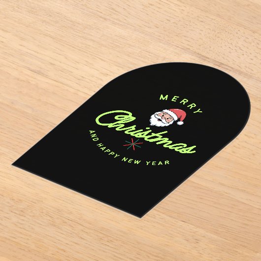 Invitations En Acrylique Merry Christmas and Happy New Year (Poser)