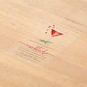 Invitations En Acrylique Merry Little Cocktail Sucre de canne Fête de Vacan (Poser)
