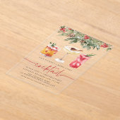 Invitations En Acrylique Merry Little Cocktails Fête de Vacances (Poser)