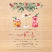 Invitations En Acrylique Merry Little Cocktails Fête de Vacances (Recto)