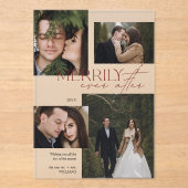 Invitations En Acrylique Merveilleusement jamais après Red Script 4 photo (Recto)