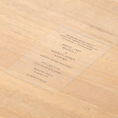 Invitations En Acrylique Meryl Elegant Mariage moderne (Poser)