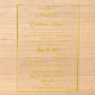 INVITATIONS EN ACRYLIQUE MES QUINZE