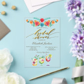 Invitations En Acrylique Mexican Flowers Drinks Bridal Shower  (Insitu (Mariage))