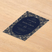 Invitations En Acrylique Midnight Baroque Wedding (Poser)