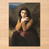 Invitations En Acrylique Mignon Innocence d'une adolescente, Bouguereau (Recto)