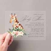Invitations En Acrylique Mignonne maman et Baby shower bébé Giraffe (In situ (ordinateur de poche))
