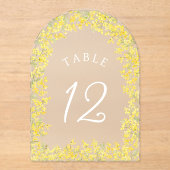 Invitations En Acrylique Mimosa Acrylic Table Number (Recto)