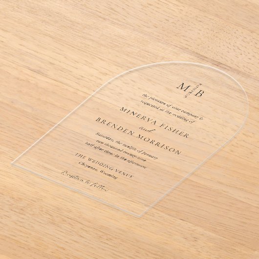 Invitations En Acrylique Minerva Moderne Mariage élégant (Poser)