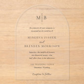 Invitations En Acrylique Minerva Moderne Mariage élégant (Recto)