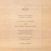 Invitations En Acrylique Minerva Moderne Mariage élégant (Recto)