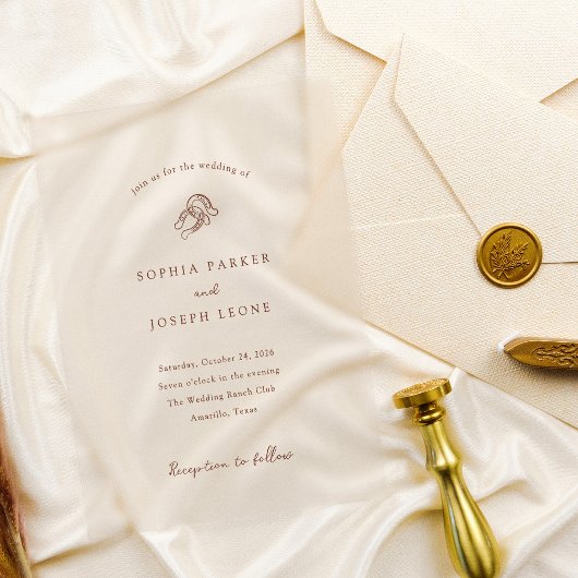 Invitations En Acrylique Mini-fer à cheval | Mariage Brown rustique