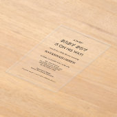 Invitations En Acrylique Minimal Baby Boy Shower Typography Design (Poser)